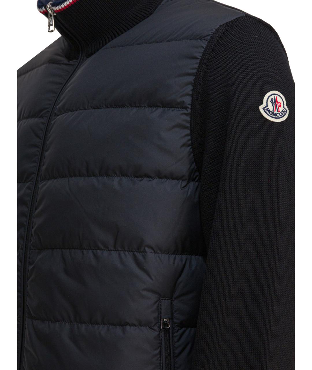 MONCLER Темно-синяя полиэстеровая куртка, фото 4