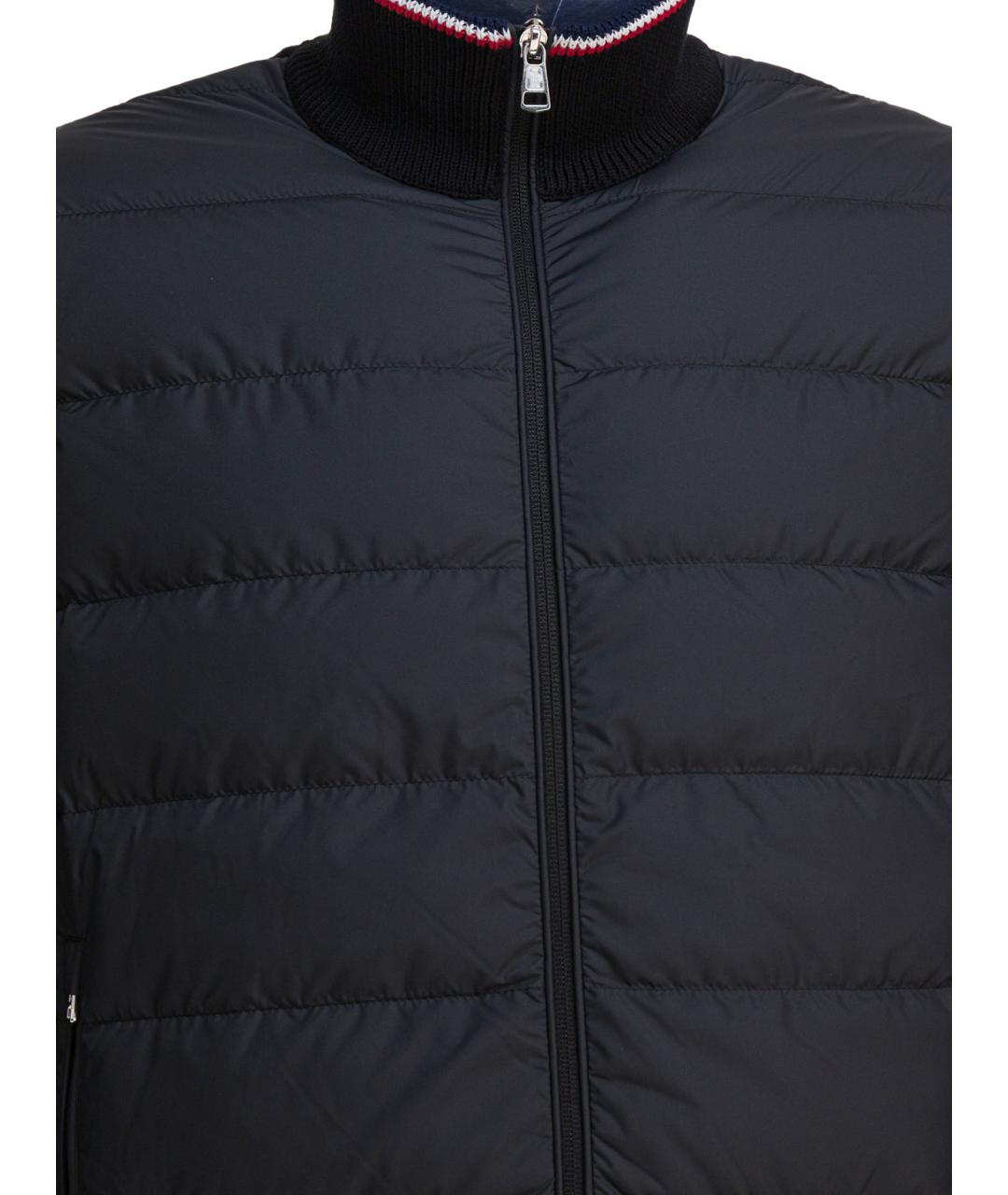 MONCLER Темно-синяя полиэстеровая куртка, фото 3