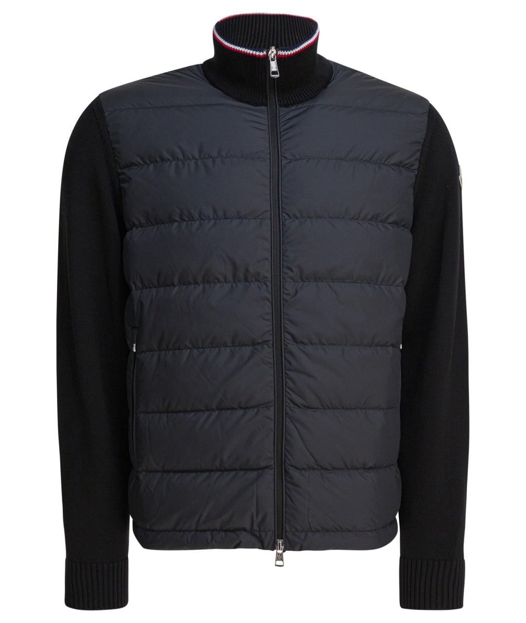 MONCLER Темно-синяя полиэстеровая куртка, фото 1