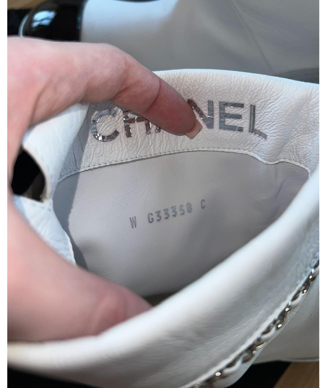 CHANEL Белые кожаные ботинки, фото 5