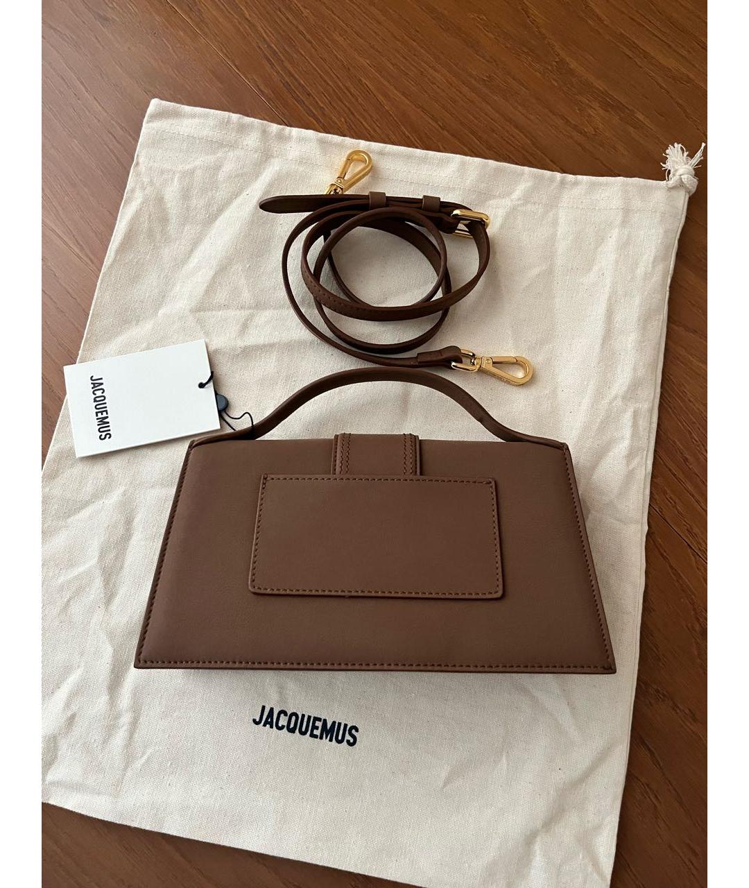 JACQUEMUS Коричневая кожаная сумка через плечо, фото 4