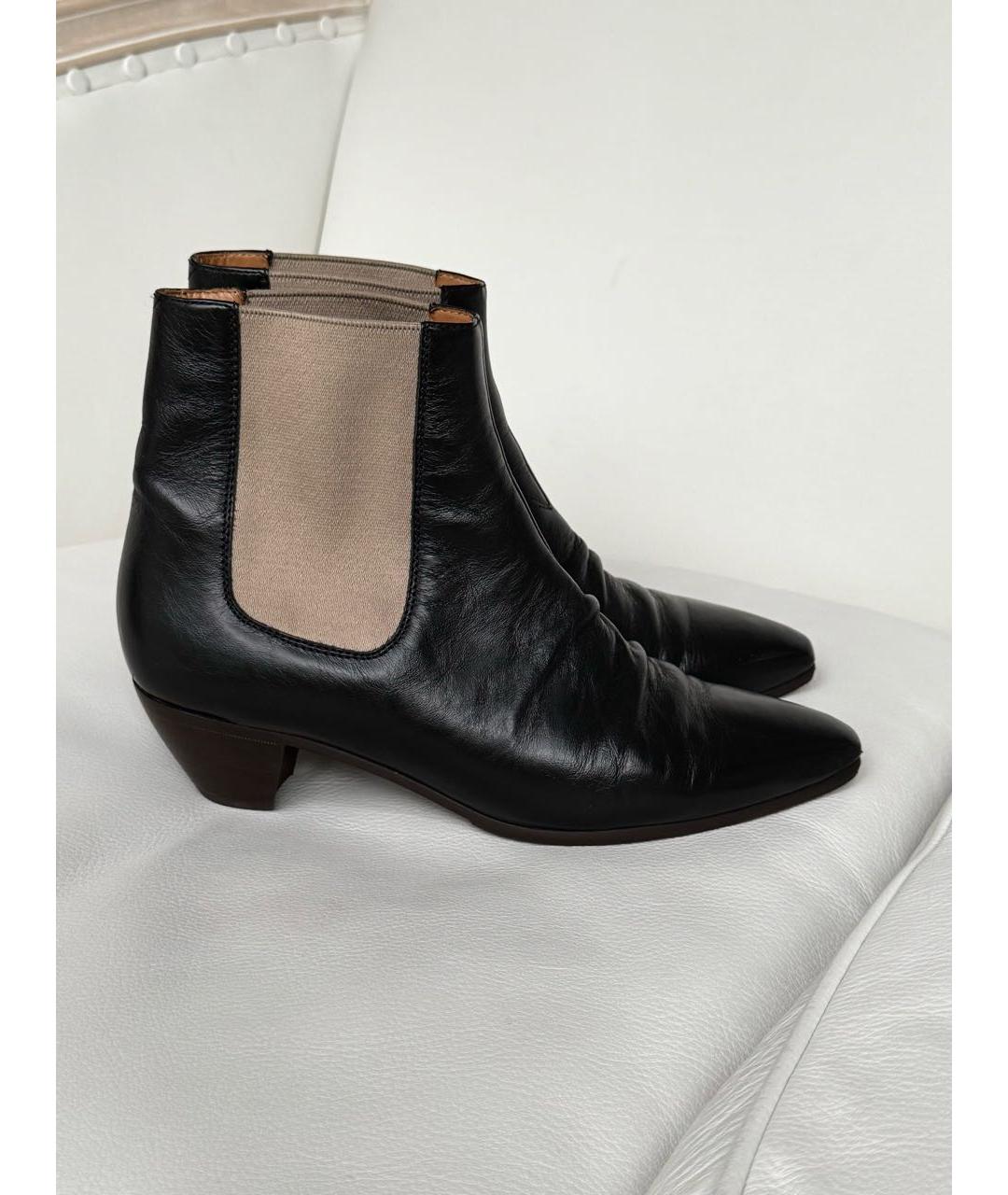 CELINE Черные кожаные ботильоны, фото 9