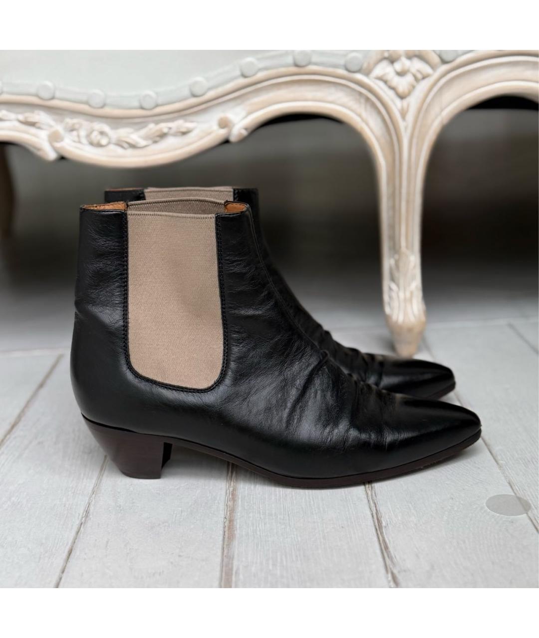 CELINE Черные кожаные ботильоны, фото 8