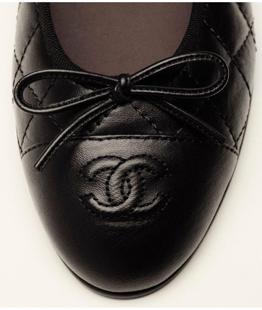 CHANEL Черные кожаные балетки, фото 3