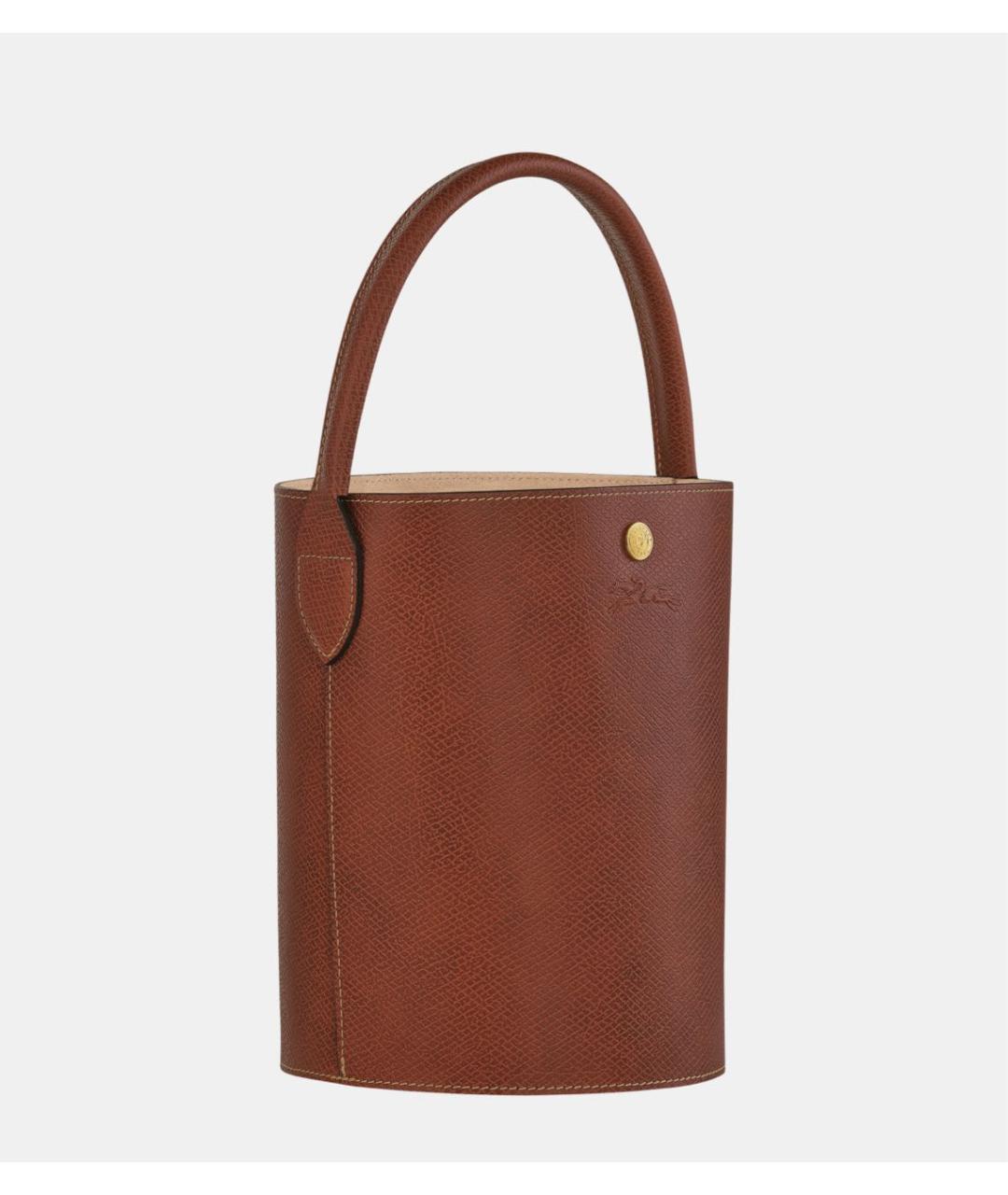 LONGCHAMP Коричневая кожаная сумка с короткими ручками, фото 2