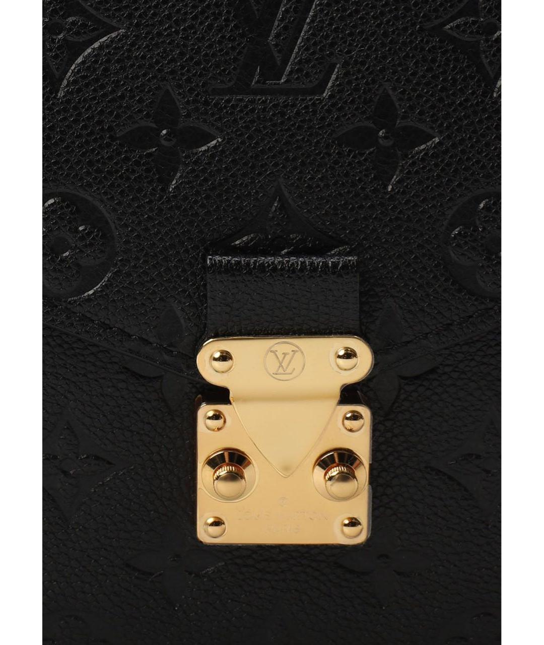 LOUIS VUITTON Черная кожаная сумка через плечо, фото 8