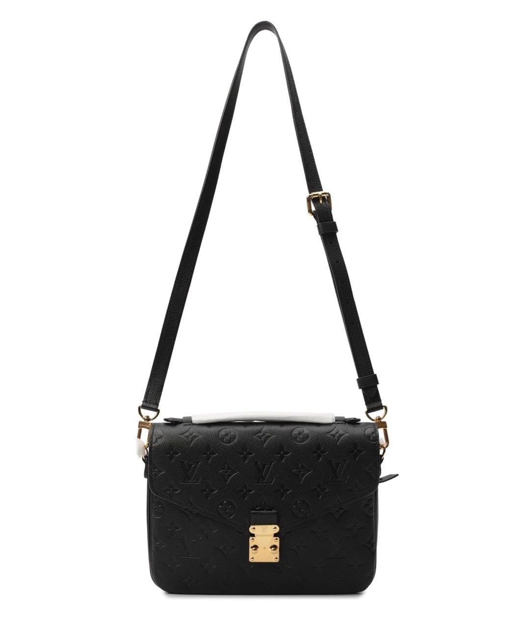 LOUIS VUITTON Черная кожаная сумка через плечо, фото 9