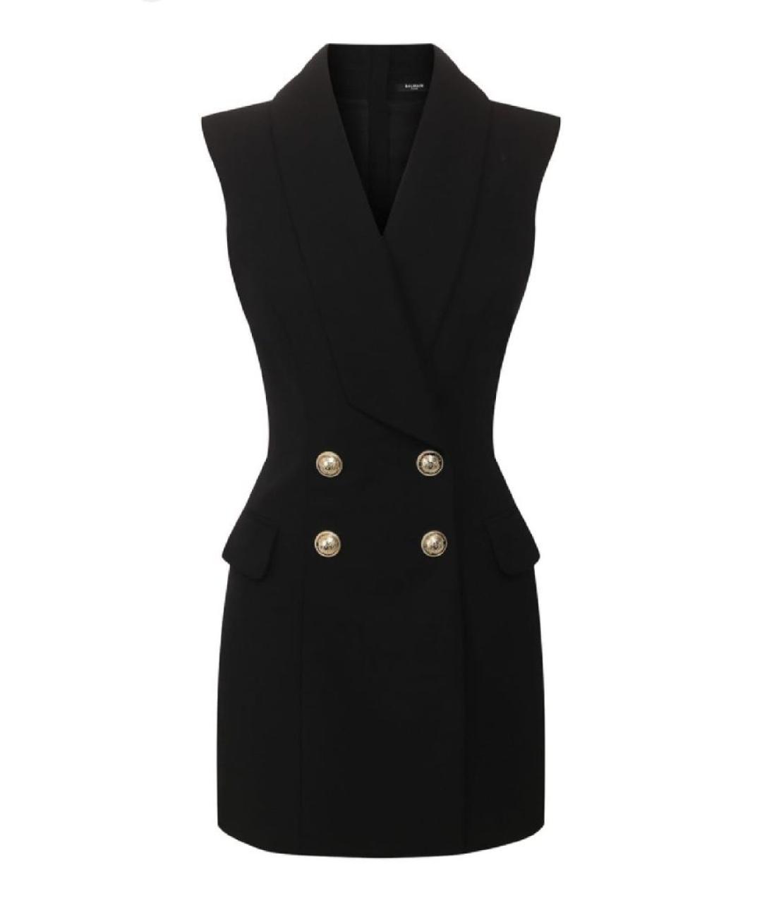 BALMAIN Черное шерстяное повседневное платье, фото 10