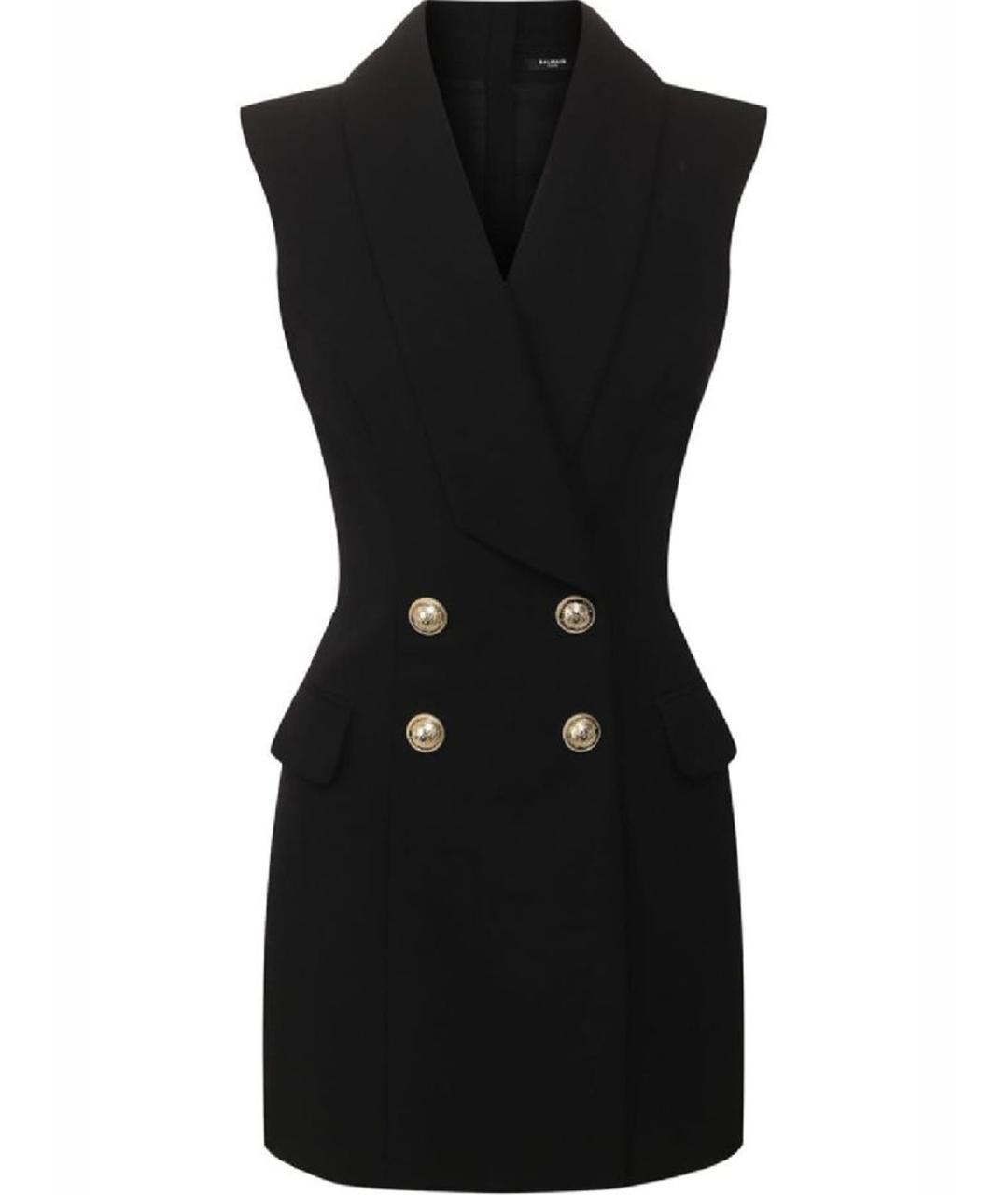 BALMAIN Черное шерстяное повседневное платье, фото 1