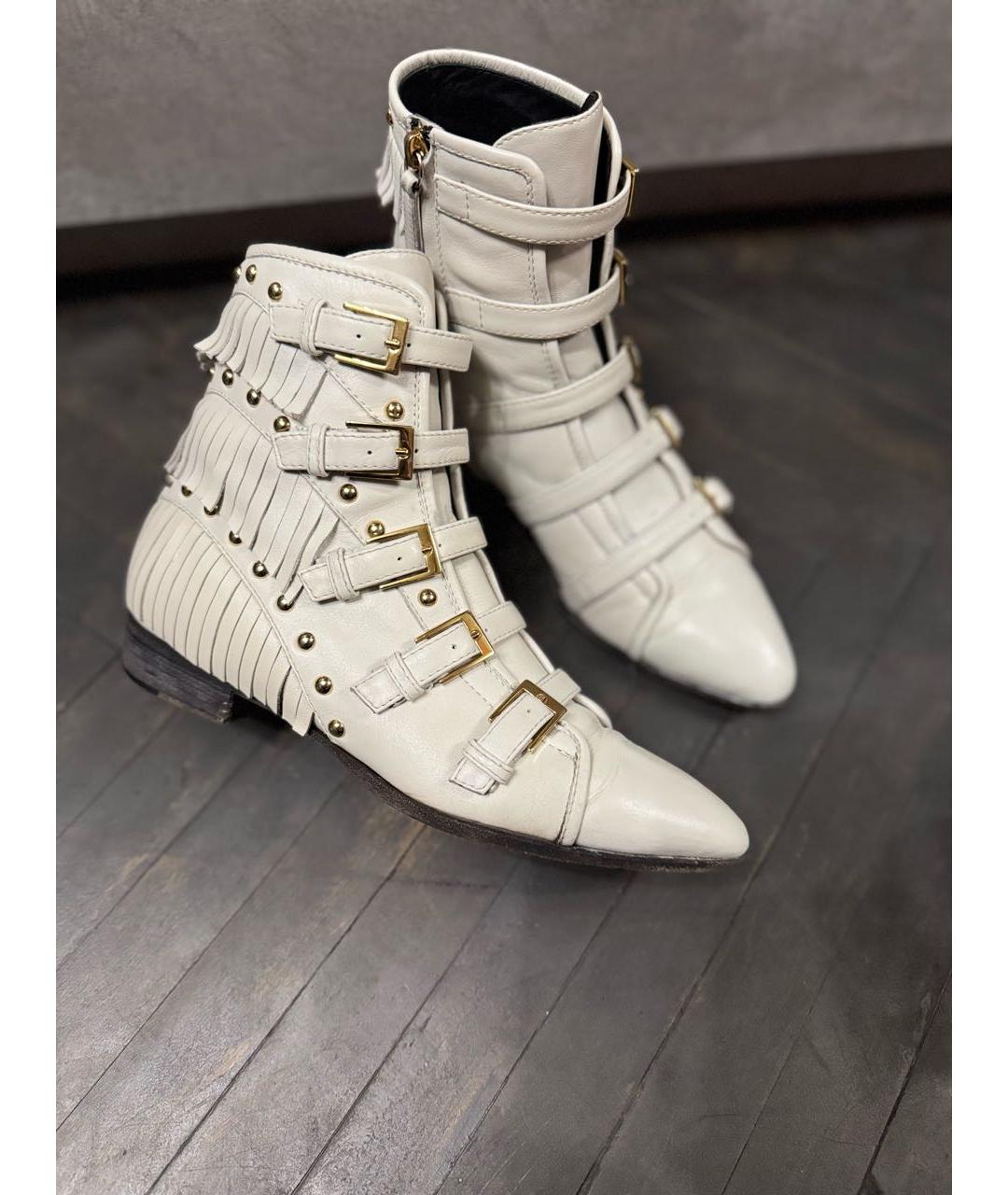 GIUSEPPE ZANOTTI DESIGN Белые кожаные ботинки, фото 9
