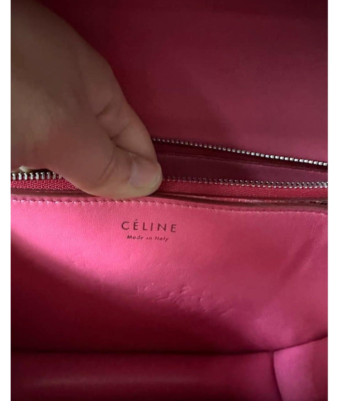 CELINE Розовая сумка через плечо из экзотической кожи, фото 4