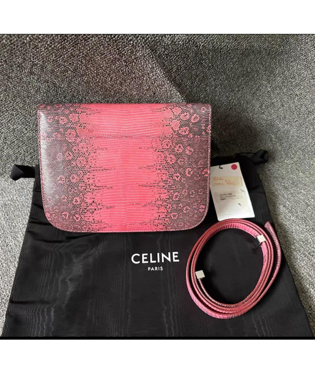 CELINE Розовая сумка через плечо из экзотической кожи, фото 2