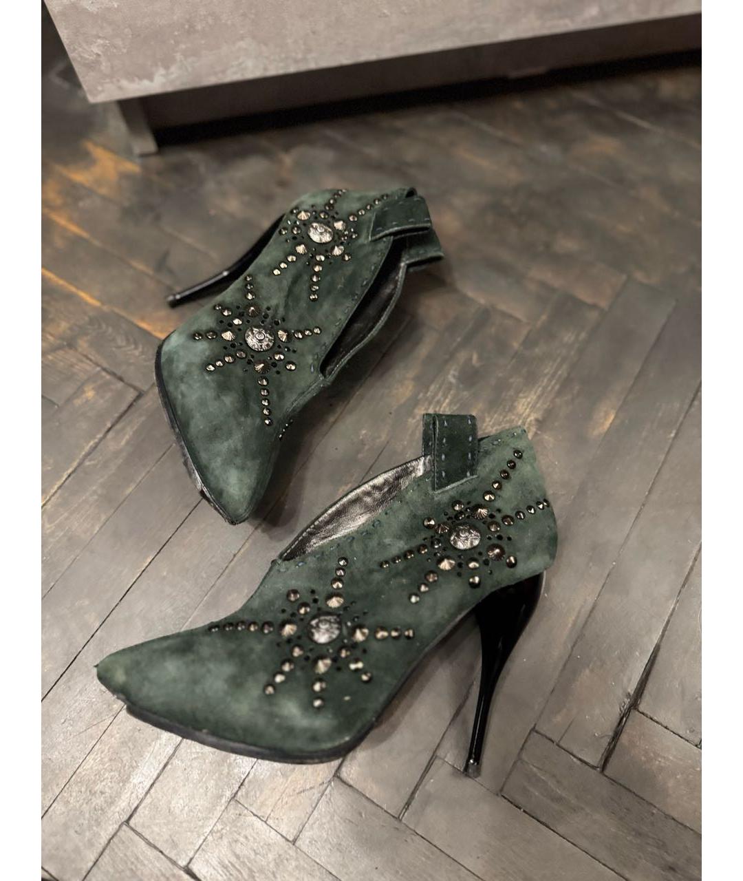 GIUSEPPE ZANOTTI DESIGN Зеленые замшевые ботильоны, фото 4