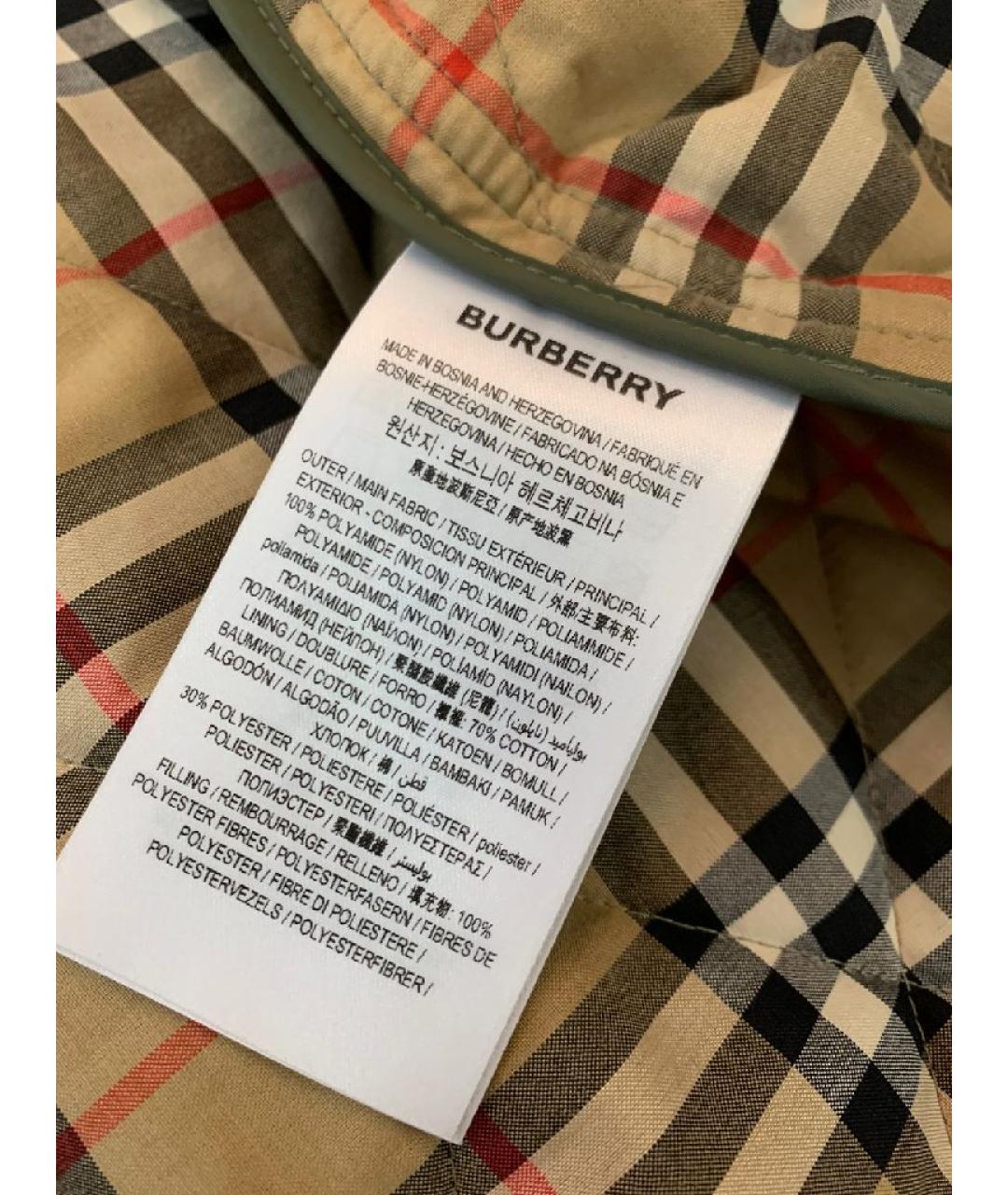 BURBERRY Хаки полиамидовая куртка, фото 7