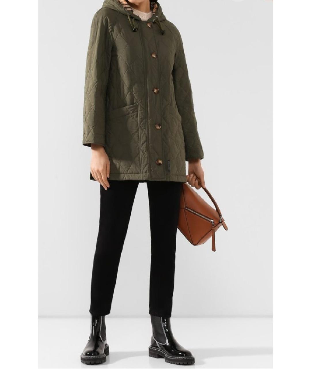 BURBERRY Хаки полиамидовая куртка, фото 8