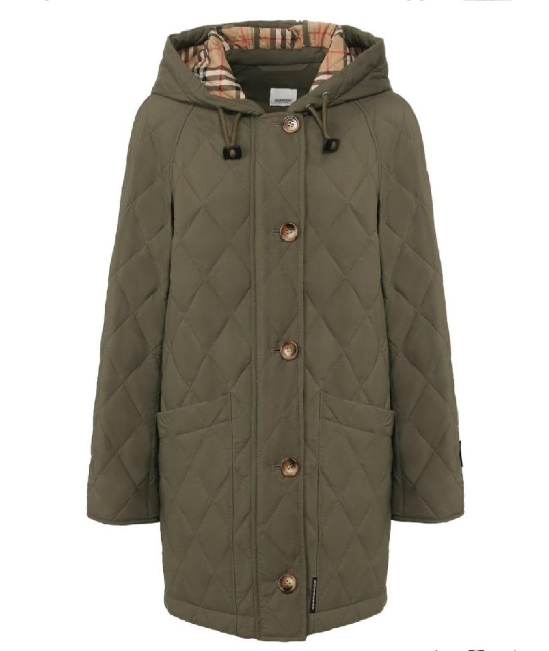BURBERRY Хаки полиамидовая куртка, фото 10