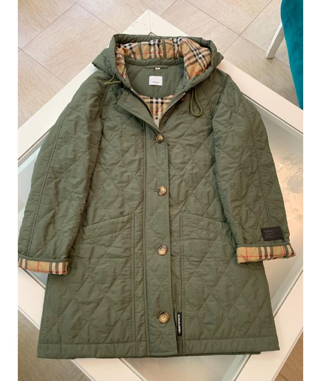 BURBERRY Хаки полиамидовая куртка, фото 2