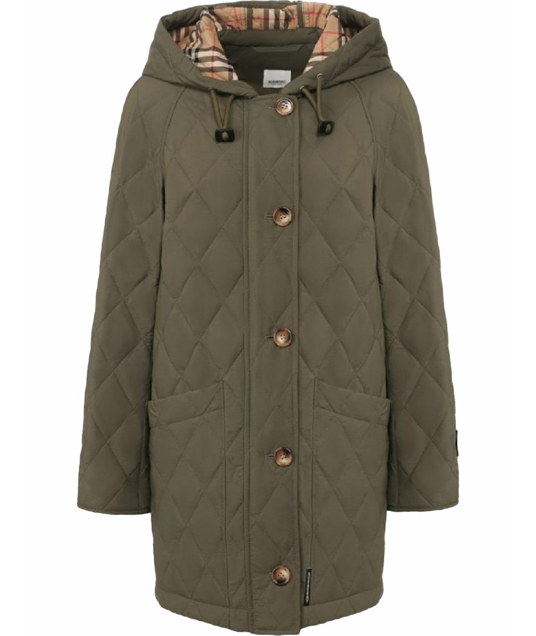 BURBERRY Хаки полиамидовая куртка, фото 1