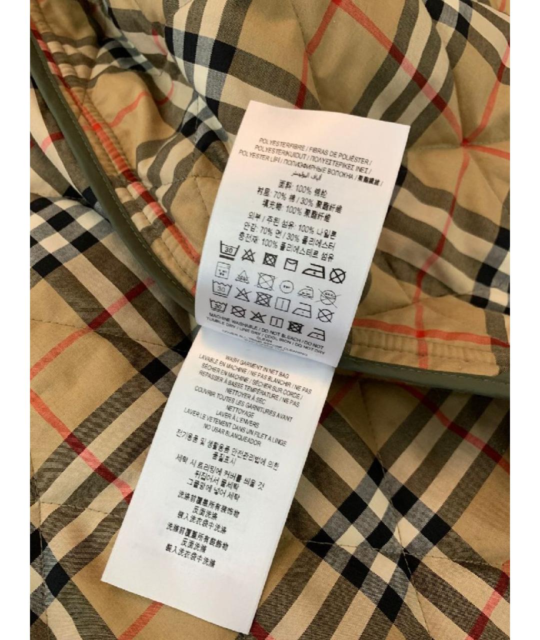 BURBERRY Хаки полиамидовая куртка, фото 9