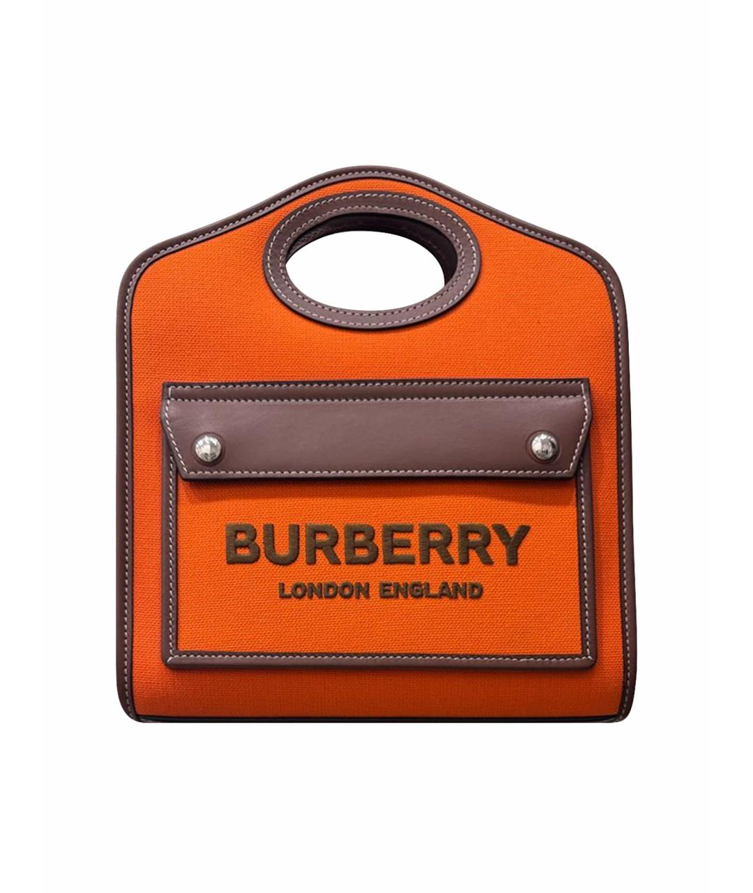 BURBERRY Оранжевая тканевая сумка через плечо, фото 1