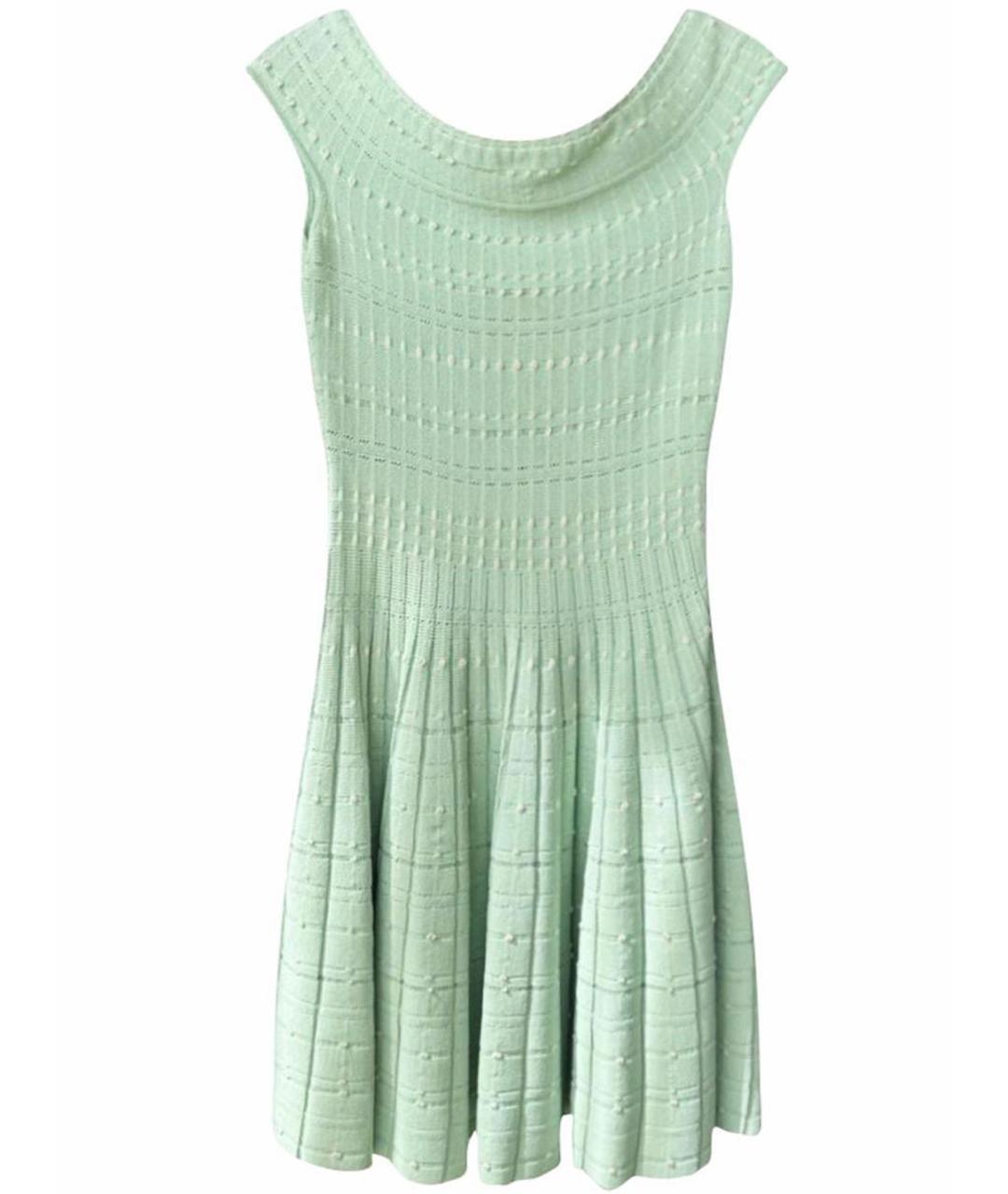 ALEXANDER MCQUEEN Бирюзовое хлопковое платье, фото 1