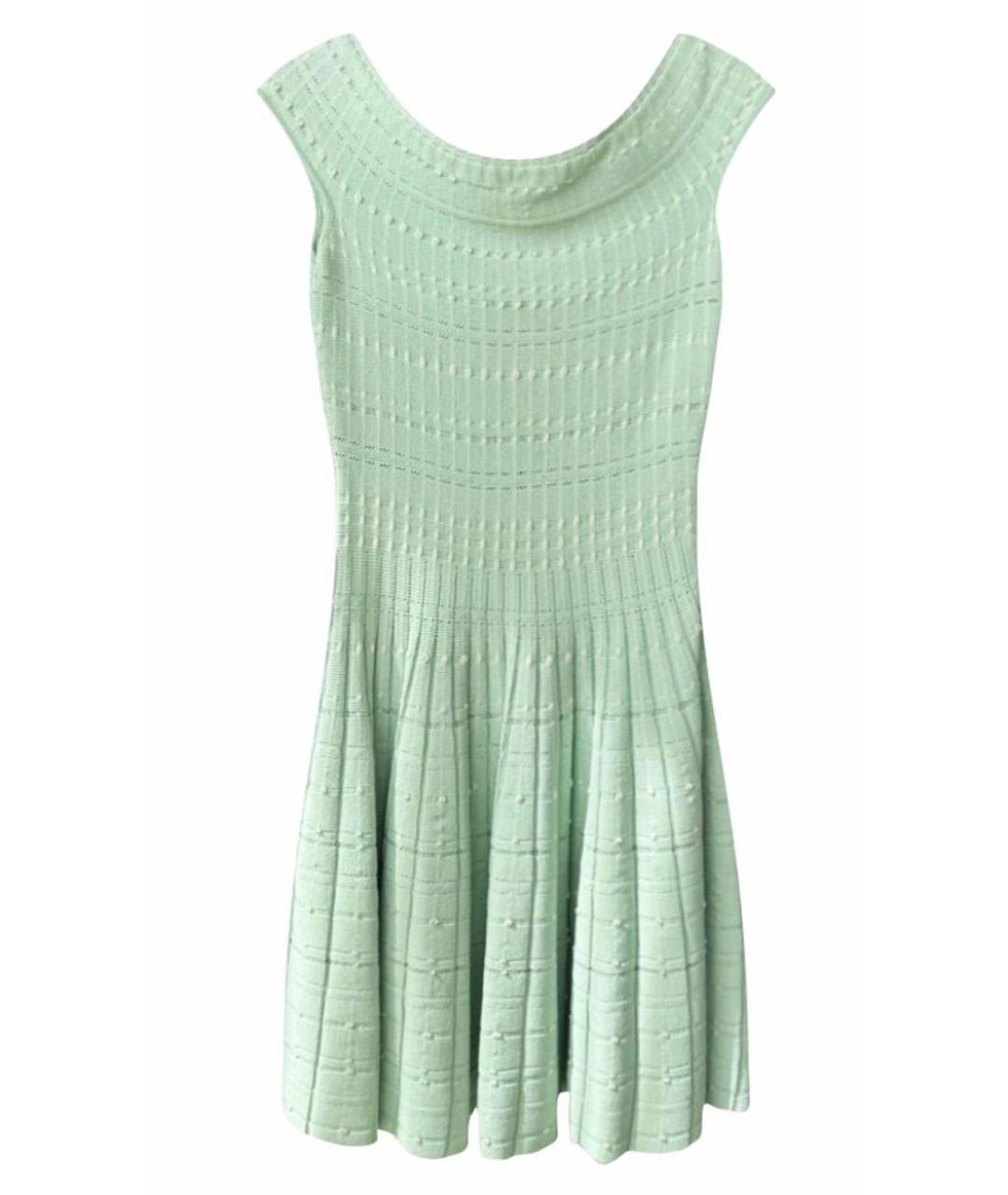 ALEXANDER MCQUEEN Бирюзовое хлопковое платье, фото 2