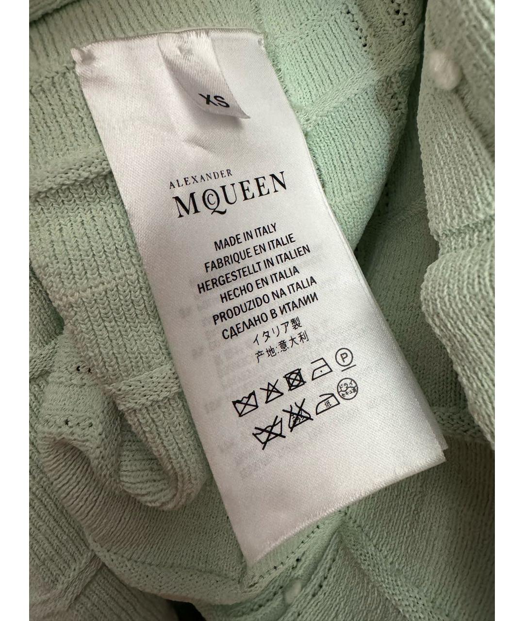 ALEXANDER MCQUEEN Бирюзовое хлопковое платье, фото 6