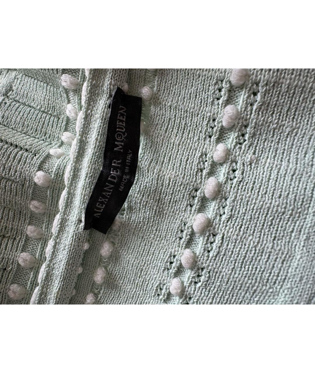ALEXANDER MCQUEEN Бирюзовое хлопковое платье, фото 5