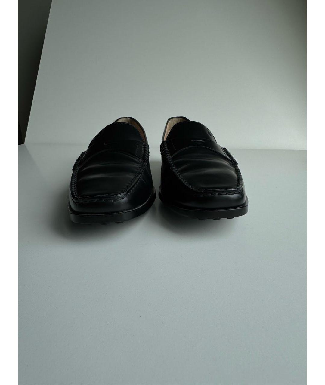 TOD'S Черные кожаные лоферы, фото 3