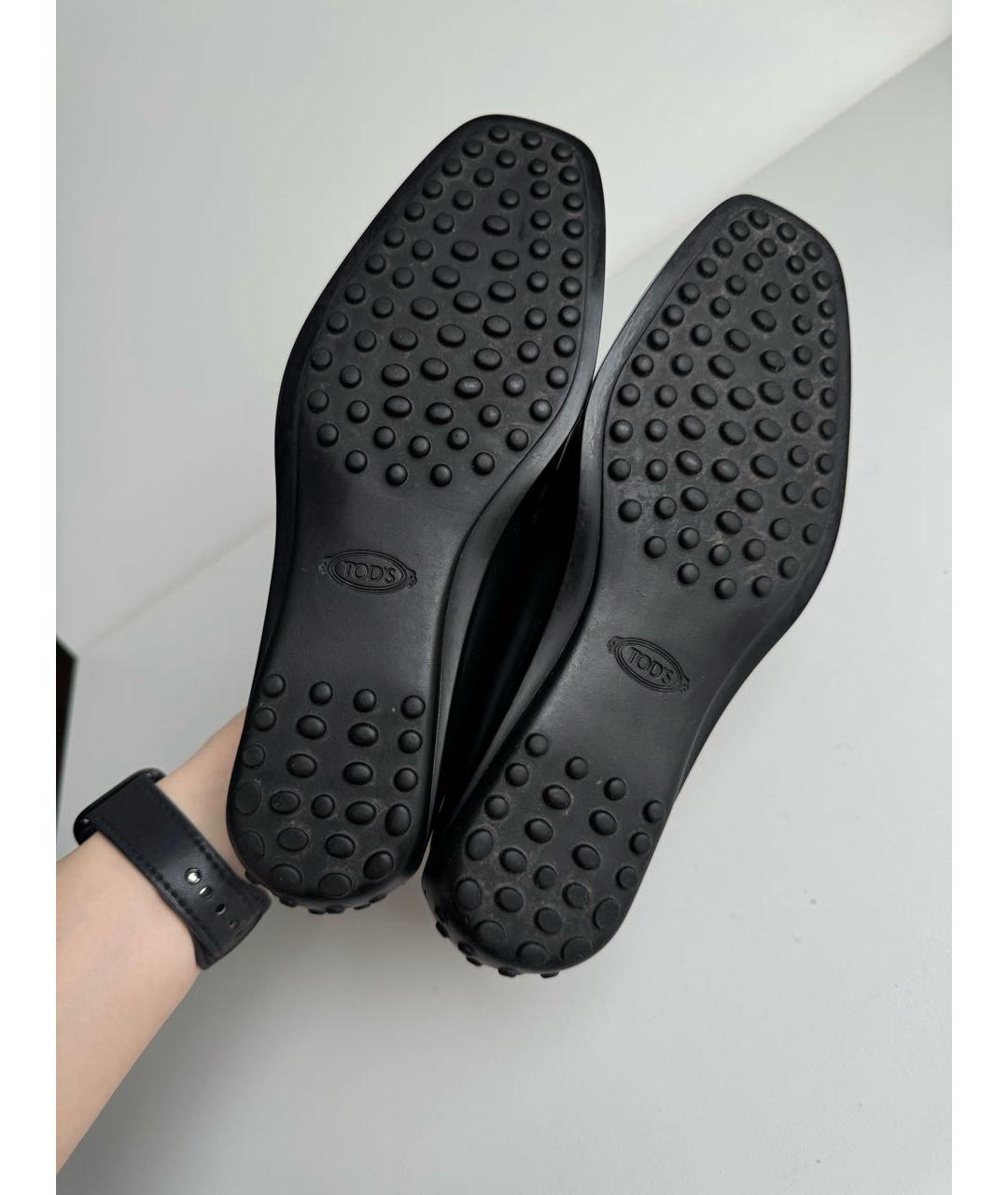TOD'S Черные кожаные лоферы, фото 5