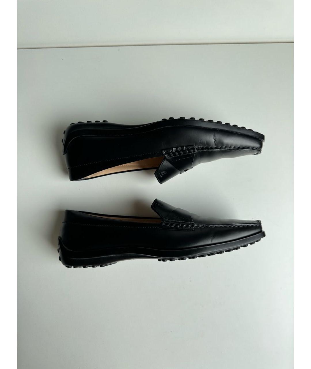 TOD'S Черные кожаные лоферы, фото 6