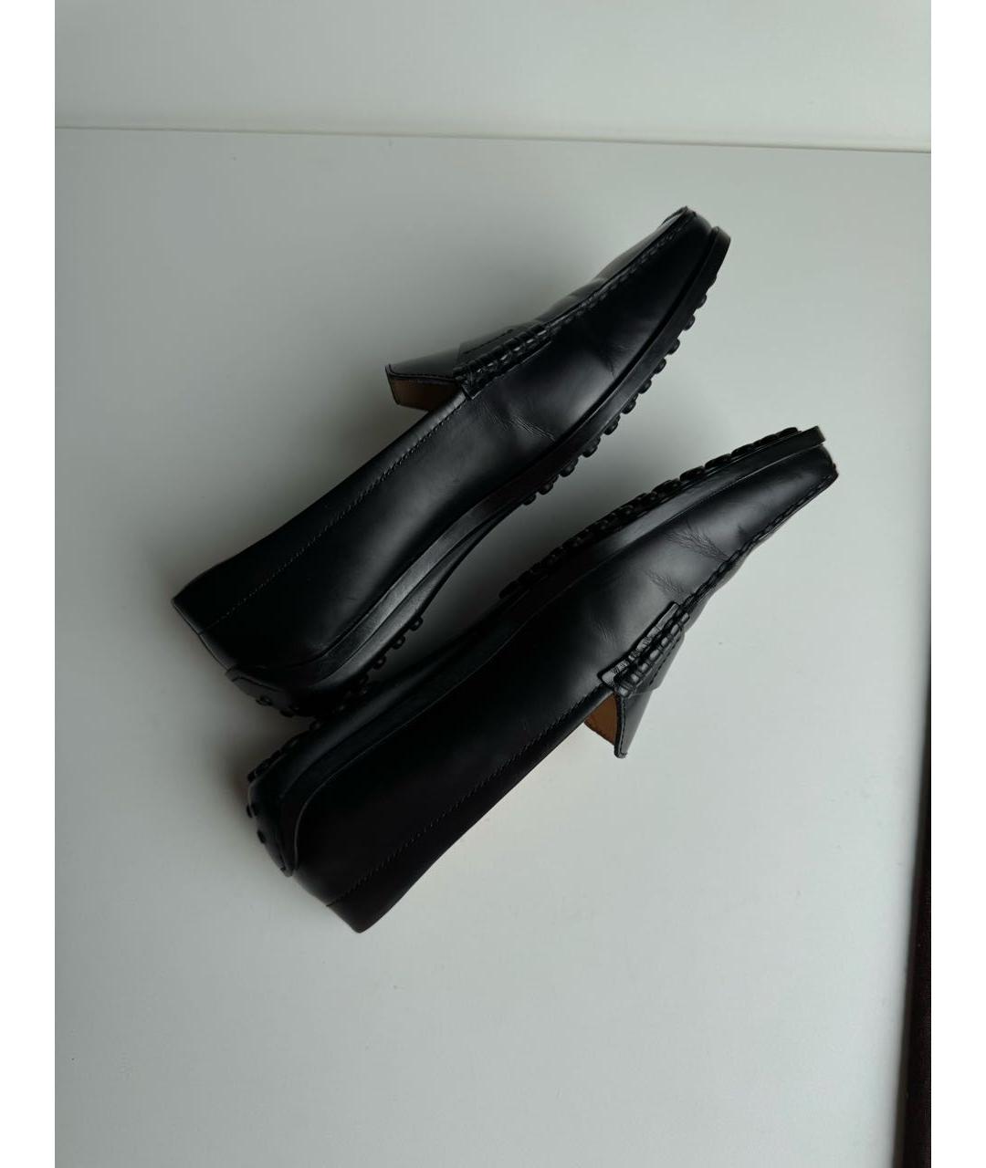 TOD'S Черные кожаные лоферы, фото 8