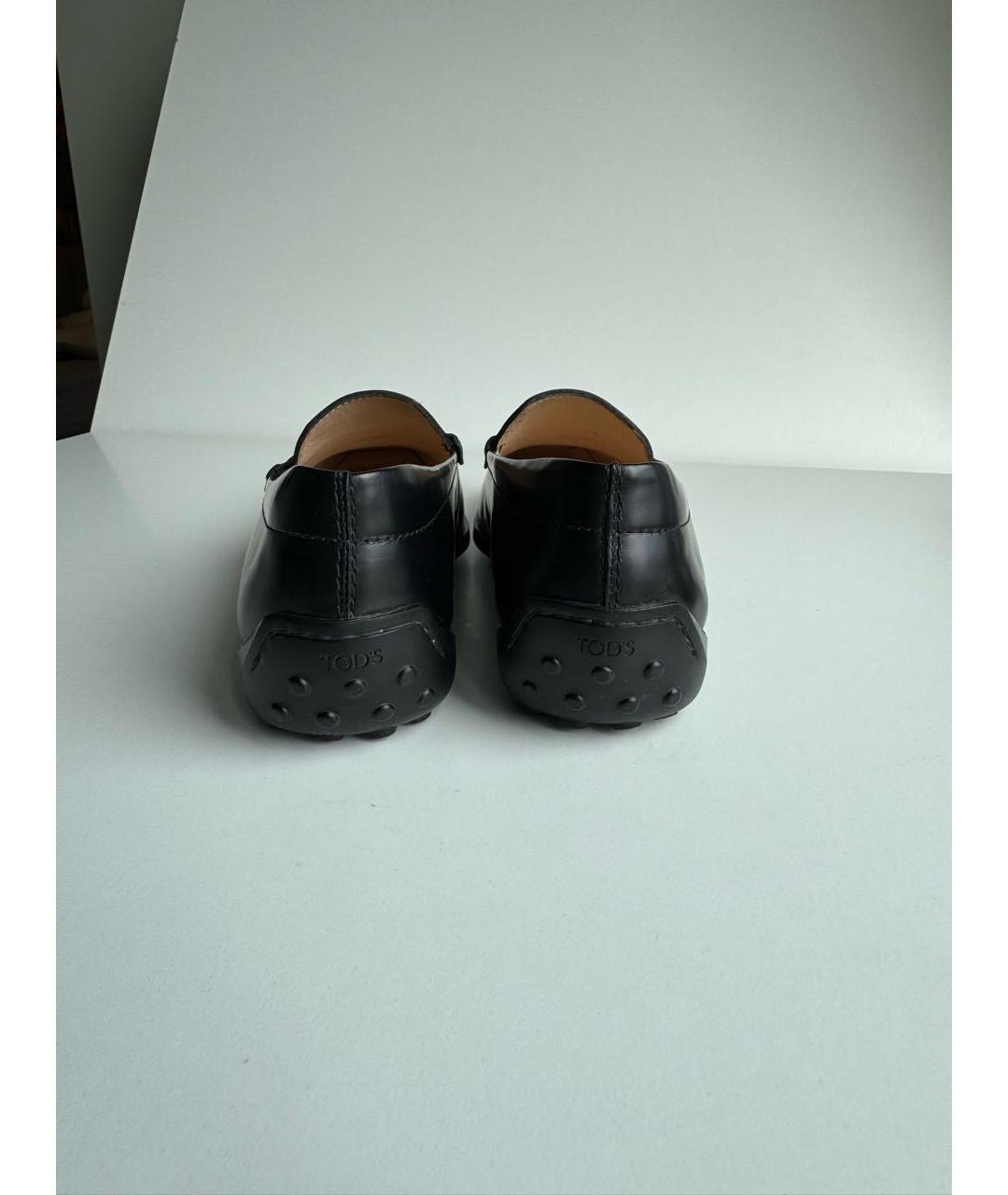 TOD'S Черные кожаные лоферы, фото 4
