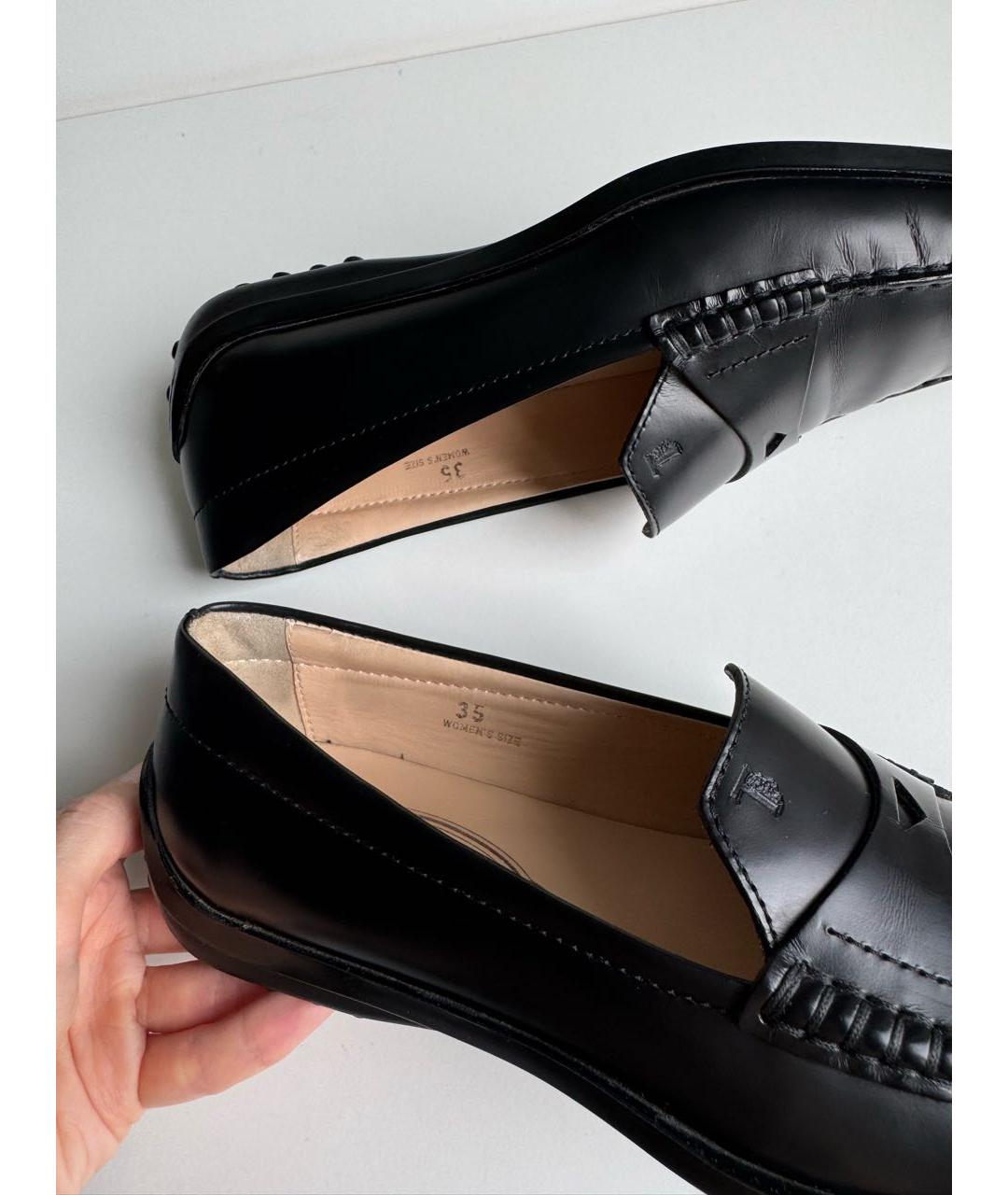 TOD'S Черные кожаные лоферы, фото 7