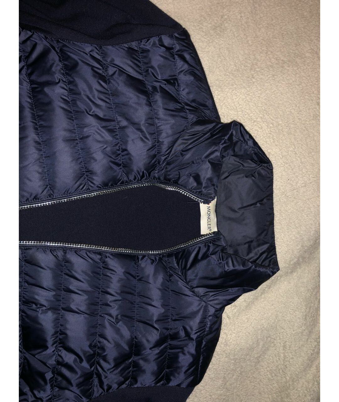 MONCLER Темно-синяя полиамидовая куртка, фото 4
