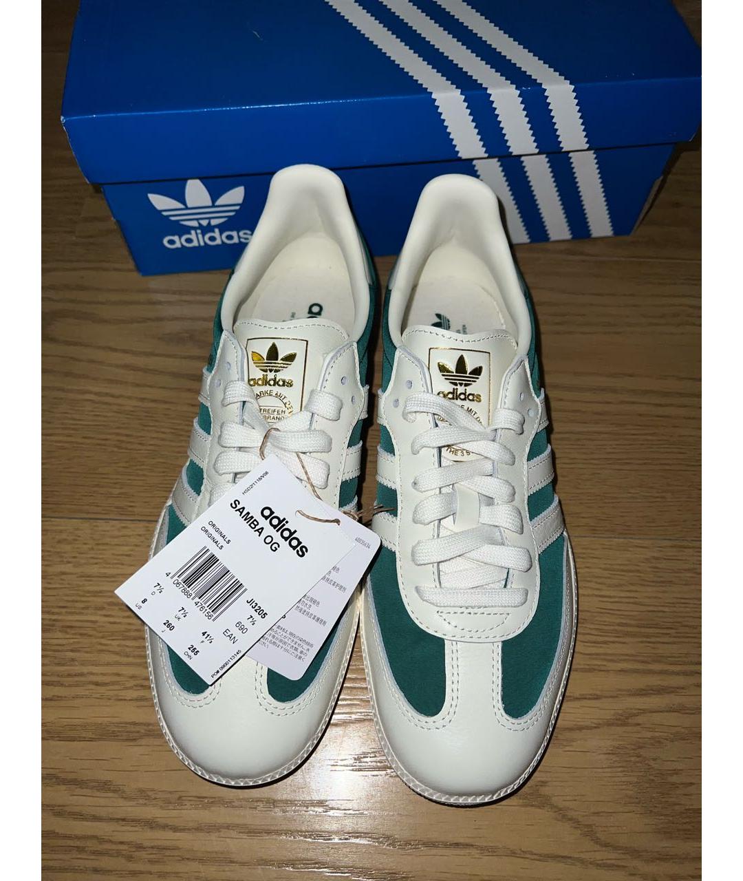 ADIDAS Зеленые кожаные кеды, фото 7