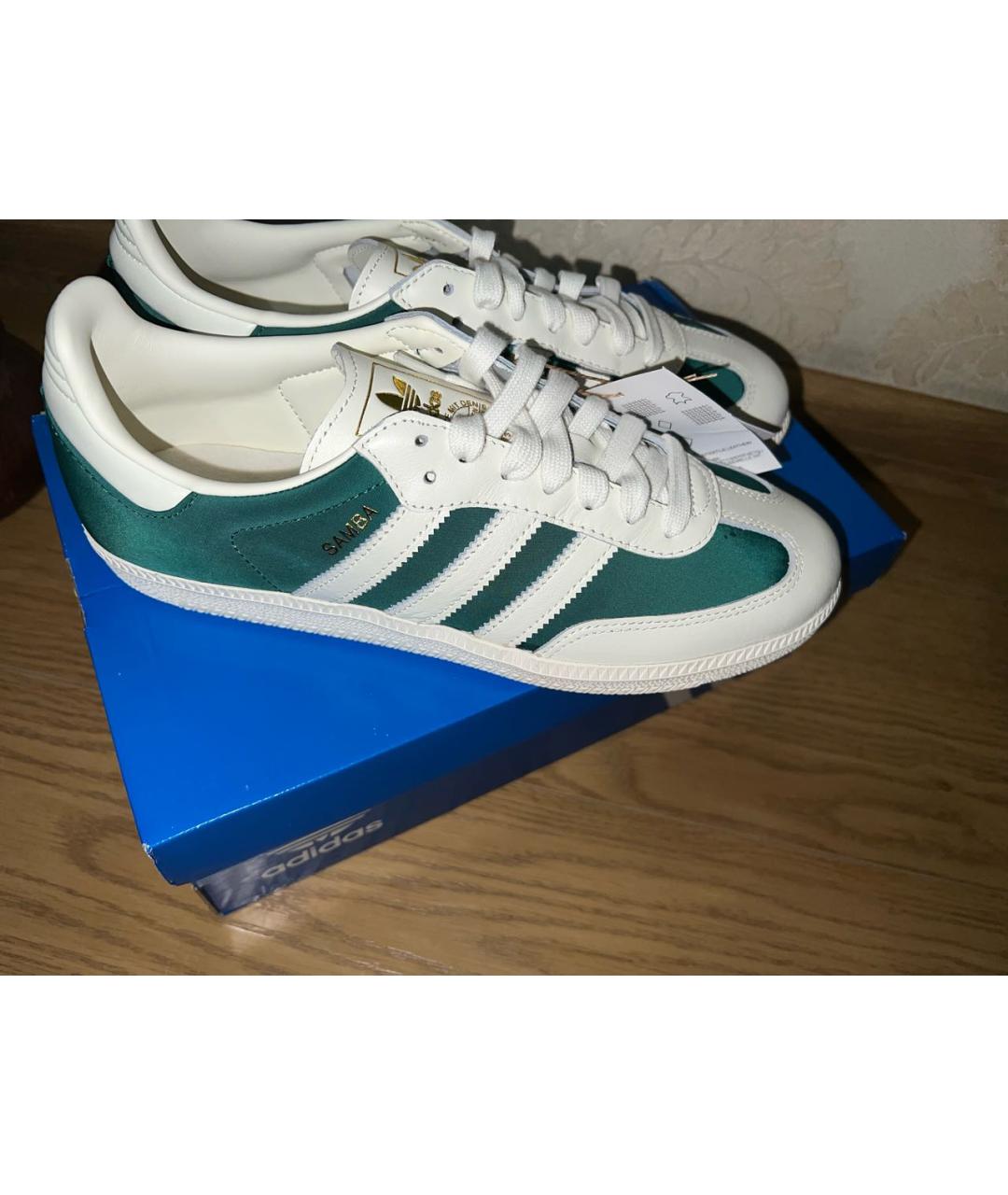 ADIDAS Зеленые кожаные кеды, фото 6