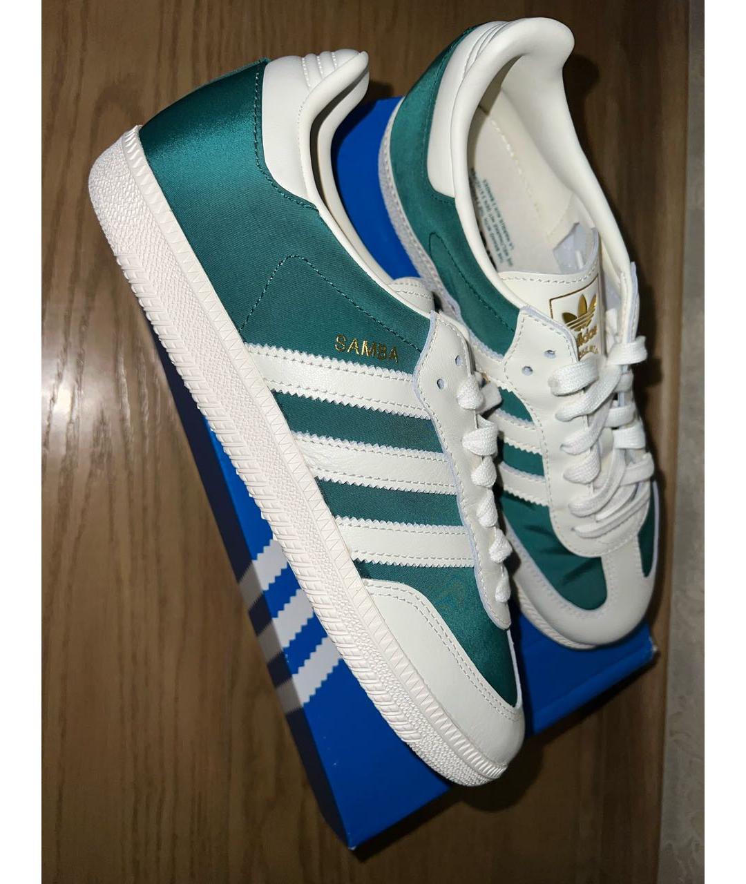 ADIDAS Зеленые кожаные кеды, фото 5