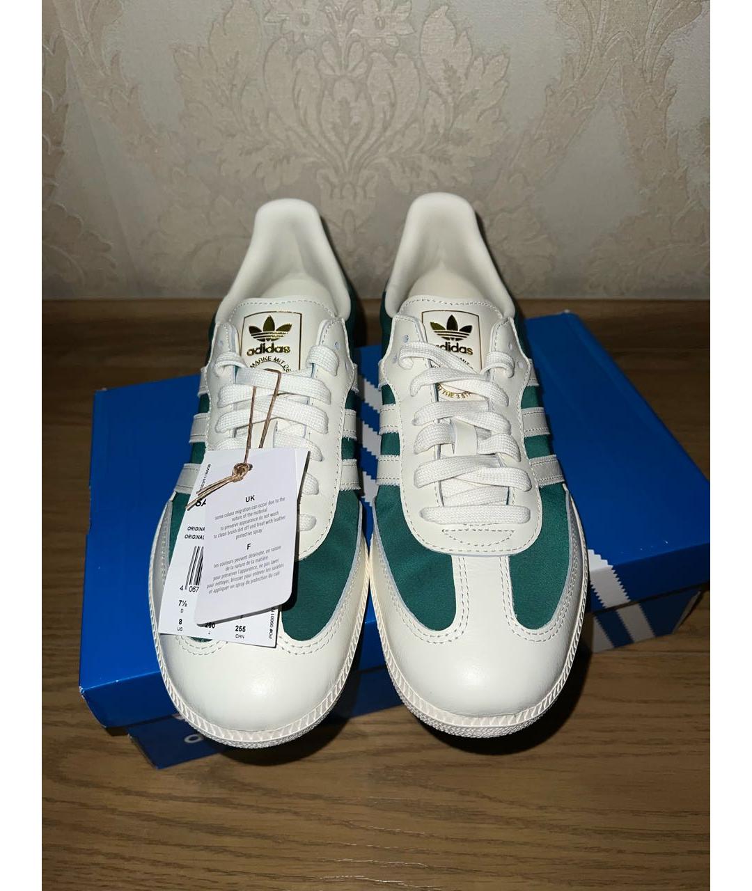 ADIDAS Зеленые кожаные кеды, фото 3