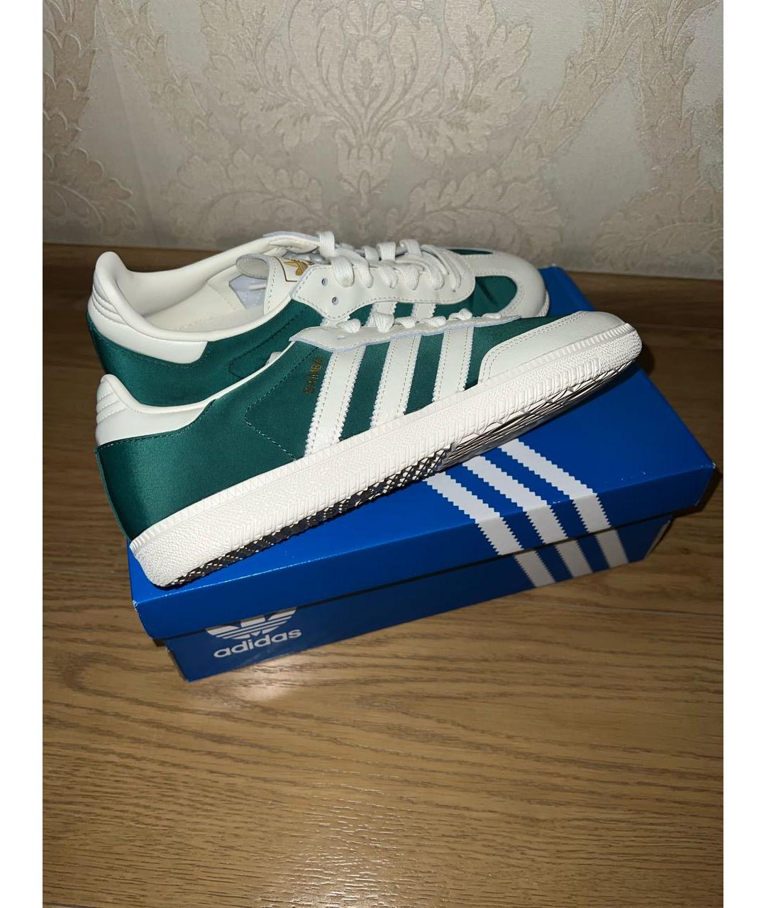 ADIDAS Зеленые кожаные кеды, фото 4