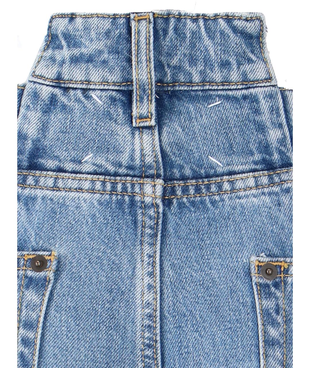 MAISON MARGIELA Голубые хлопковые прямые джинсы, фото 3