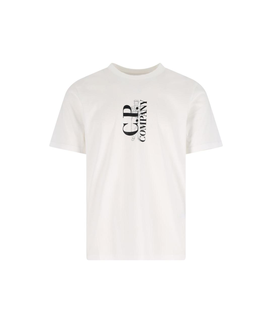 CP COMPANY Белая хлопковая футболка, фото 1