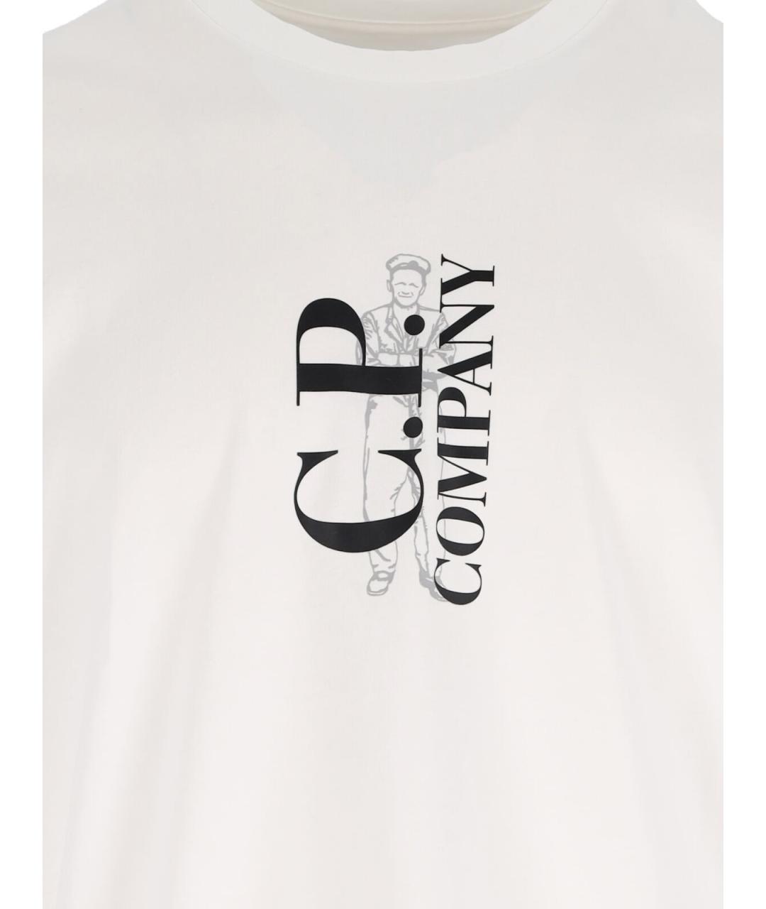 CP COMPANY Белая хлопковая футболка, фото 3