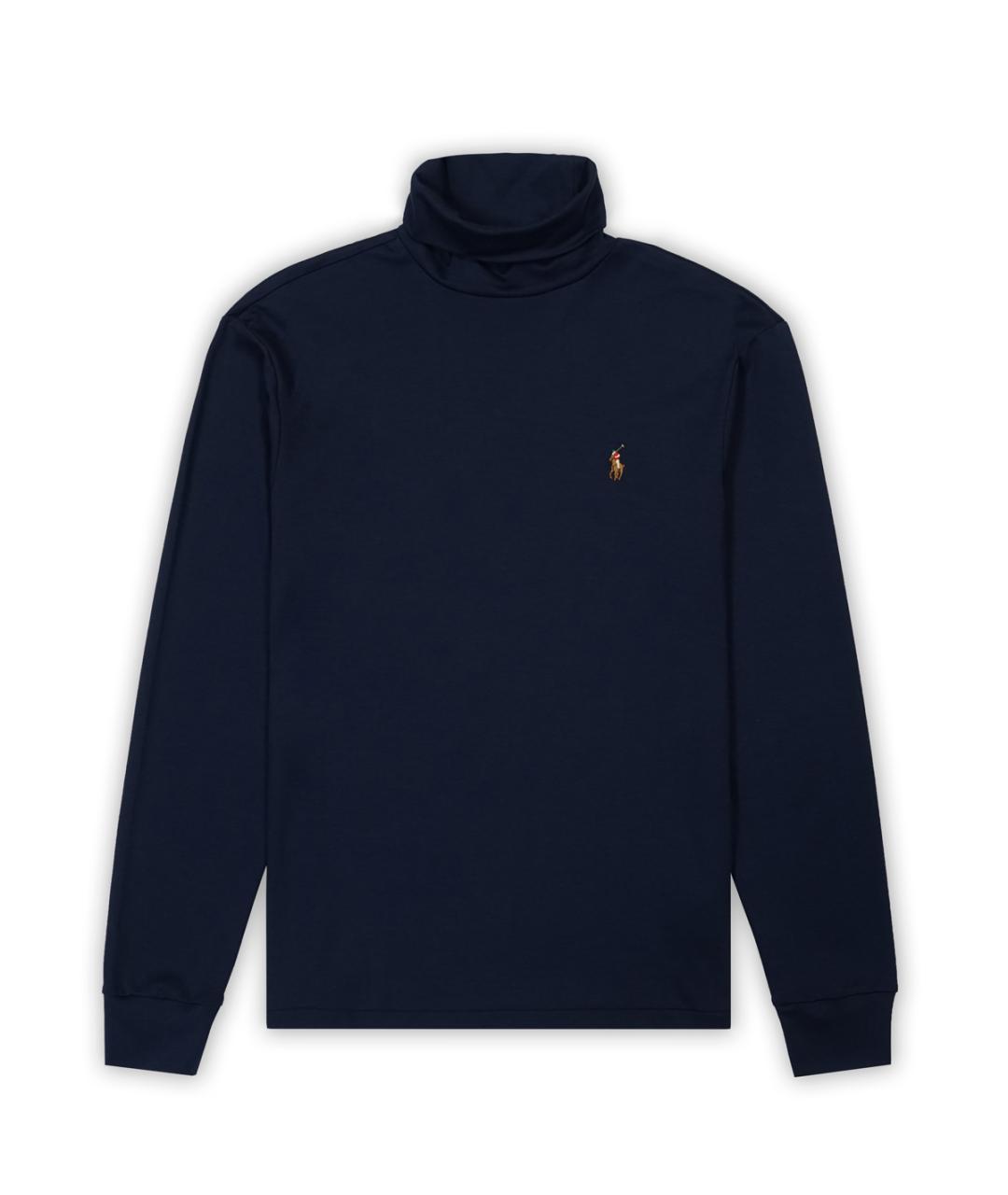 POLO RALPH LAUREN Темно-синяя хлопковая водолазка, фото 4