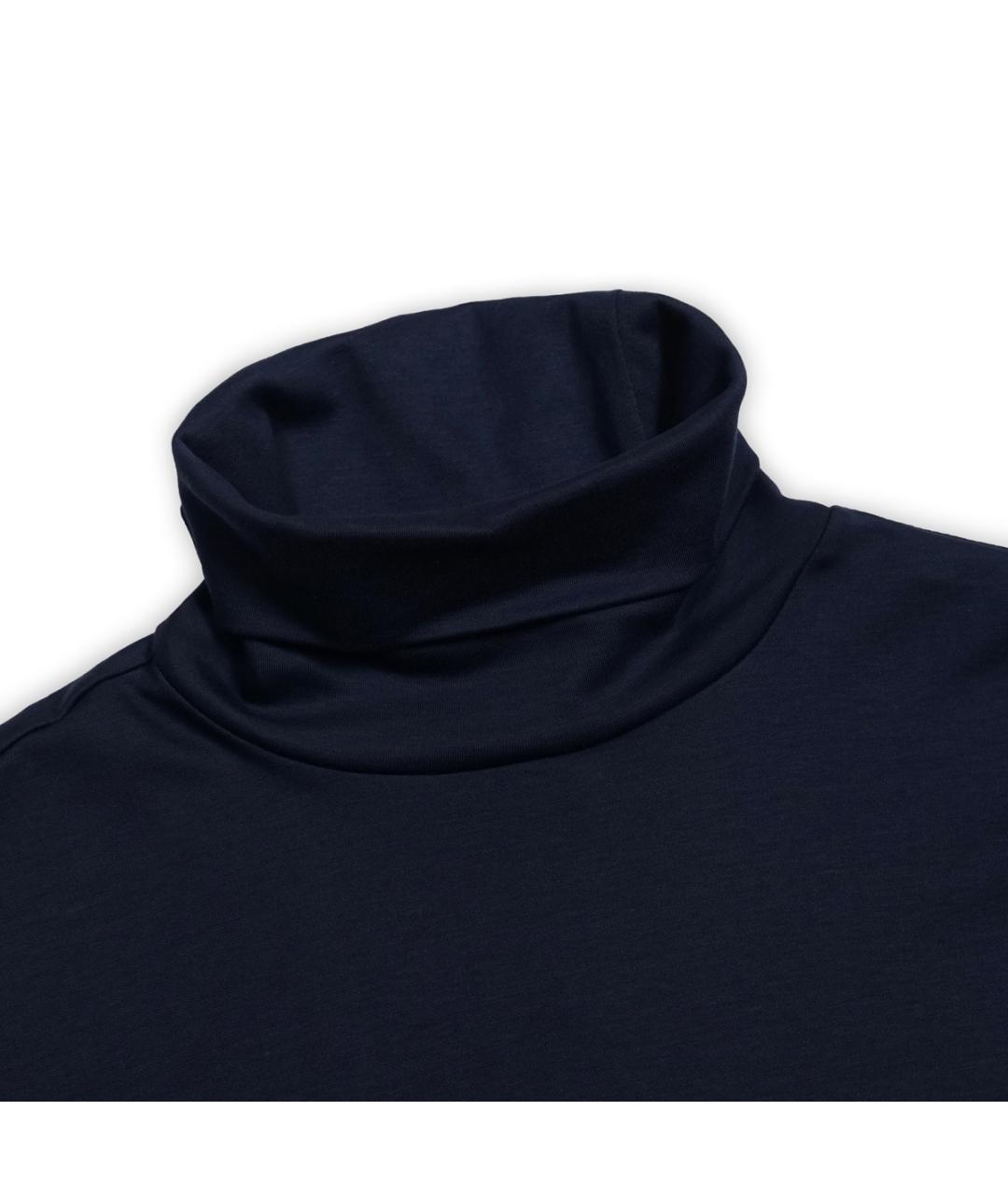 POLO RALPH LAUREN Темно-синяя хлопковая водолазка, фото 2