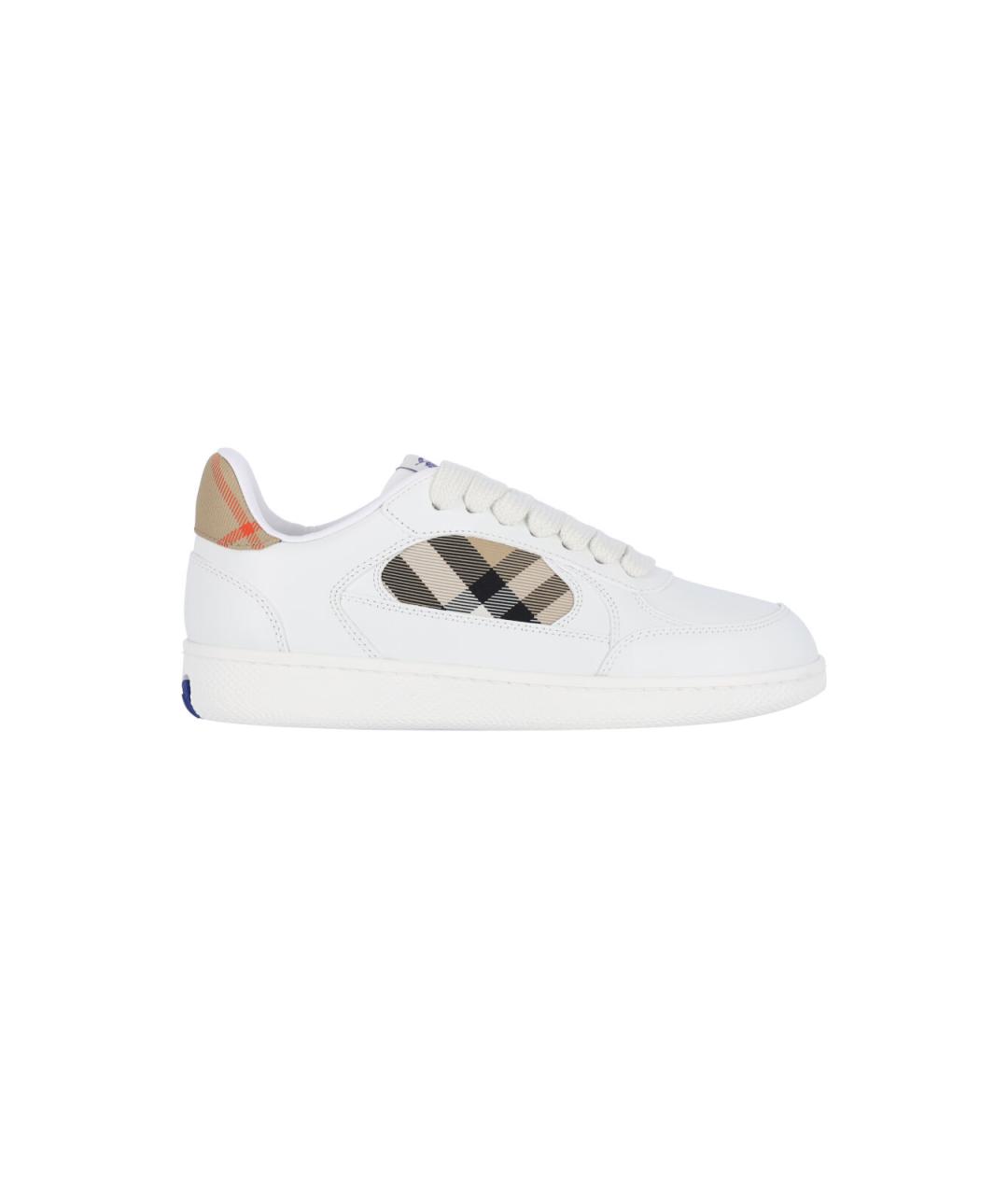 BURBERRY Белые кожаные кеды, фото 1