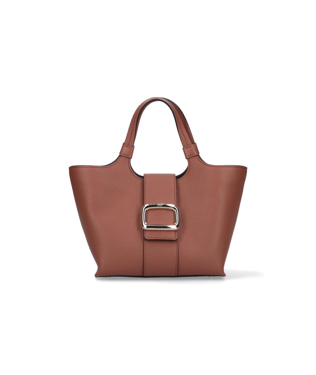 ROGER VIVIER Коричневая кожаная сумка тоут, фото 1