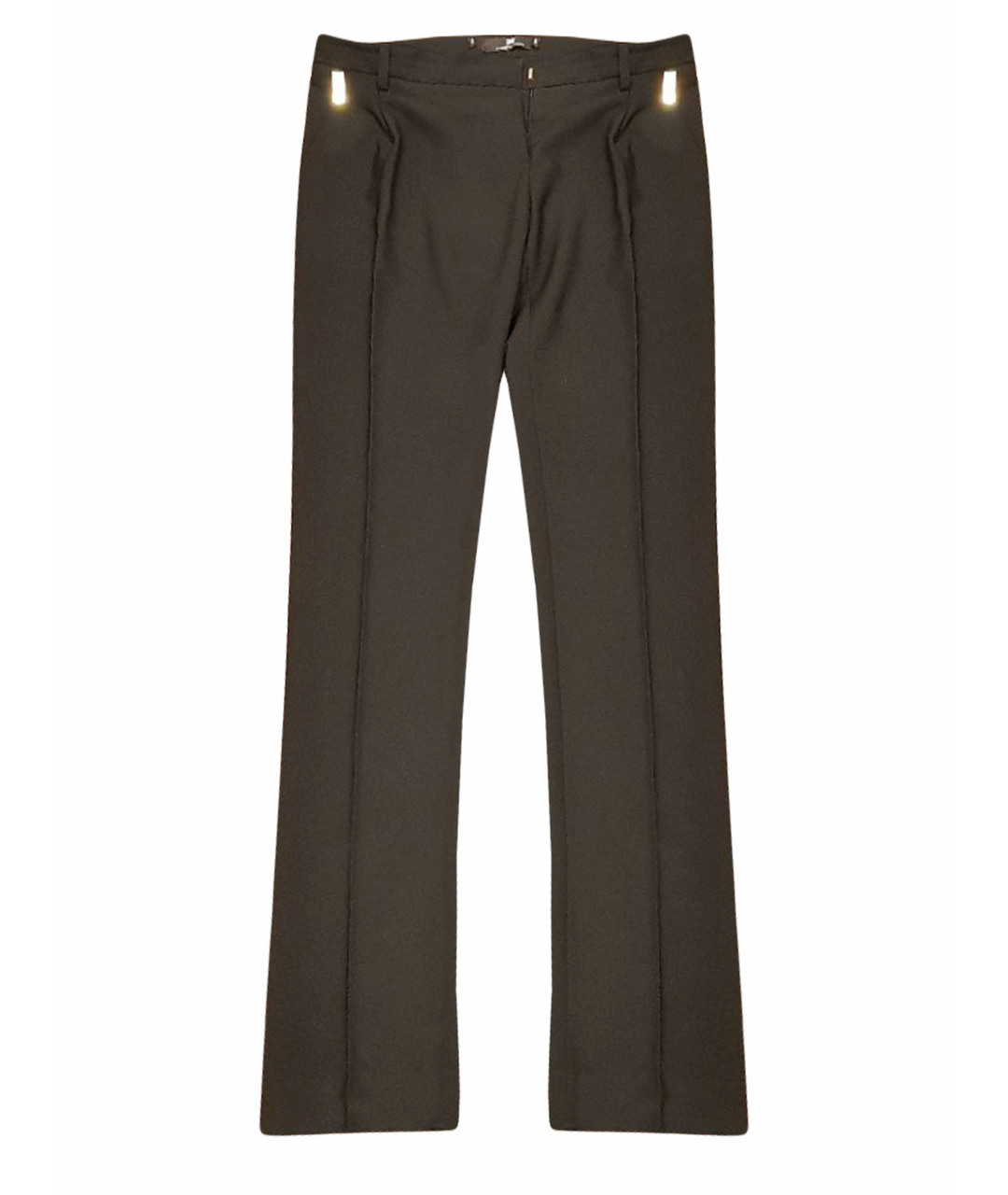ELISABETTA FRANCHI Черные полиэстеровые прямые брюки, фото 1