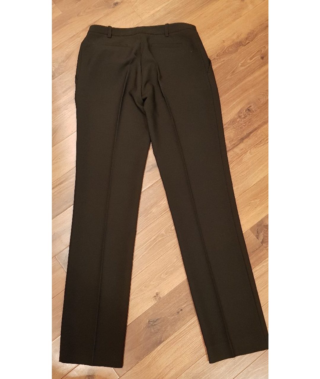 ELISABETTA FRANCHI Черные полиэстеровые прямые брюки, фото 2