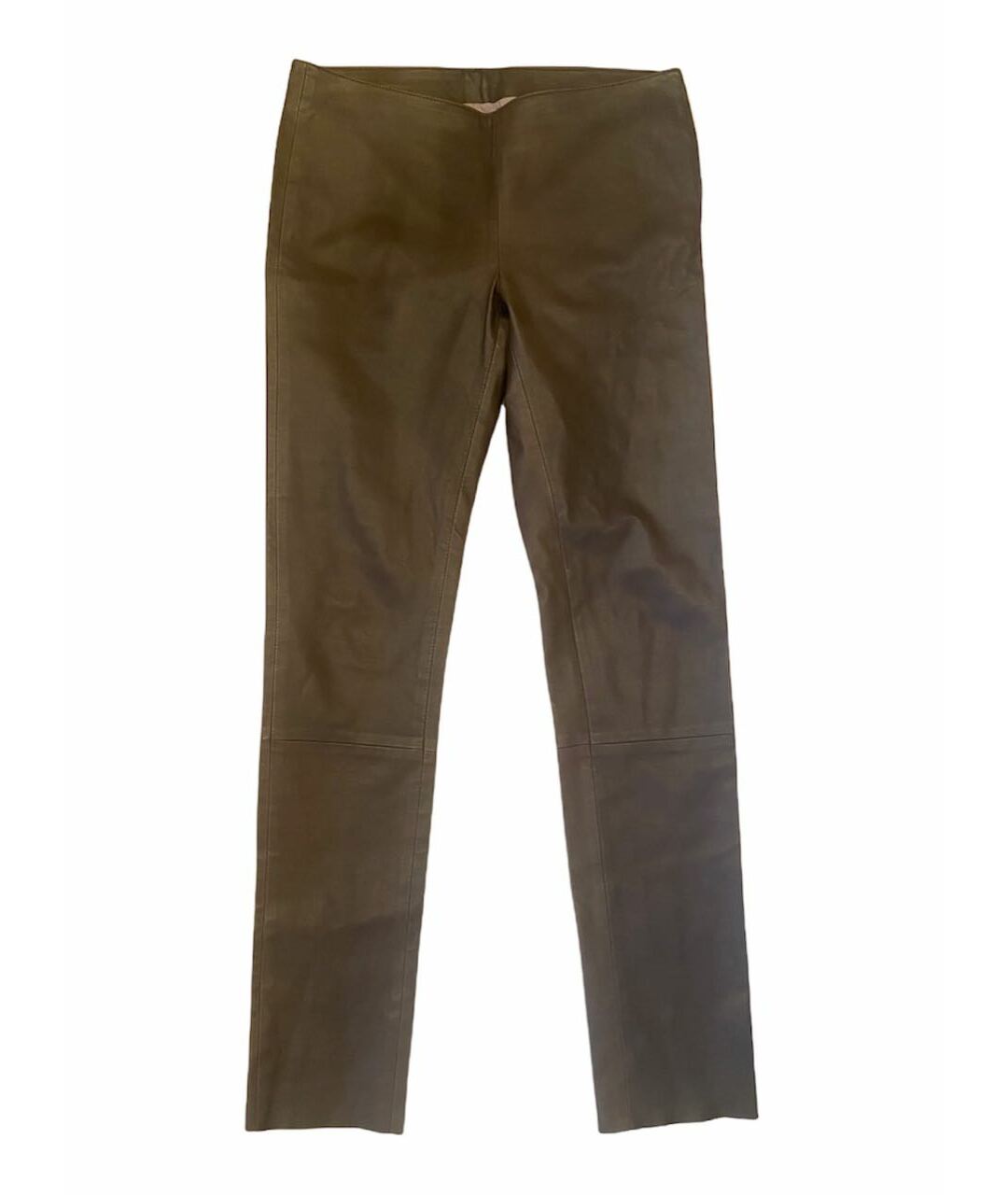 KITON Антрацитовые кожаные брюки узкие, фото 2